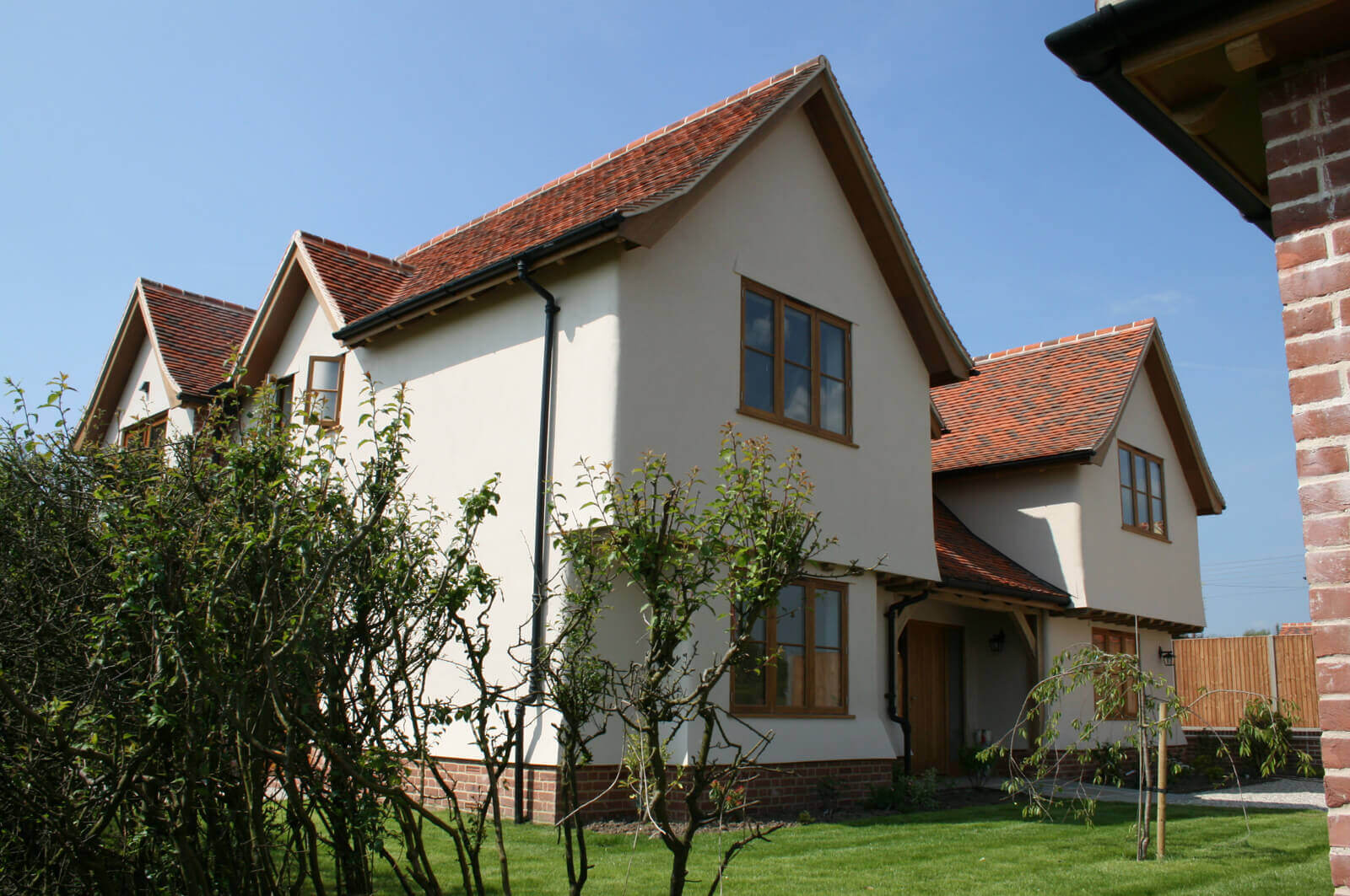 Angled view of front of Burroughs house.